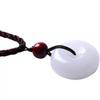 Colar com Pingente de Jade Branco Hetian de Xinjiang Natural Cor de Gordura de Ovelha Fivela de Segurança Pingente de Jade Pingente de Jade Presente para Homens e Mulheres
