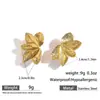 Pendientes de Flor de Pétalo Hoja Estilo Corte Francés de Malta para Mujer Acero Inoxidable Acero de Titanio Joyería para Orejas Transfronterizos Europeos y Americanos