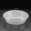 Tazón desechable de comida rápida, lonchera desechable engrosada para llevar, caja de embalaje de comida rápida, lonchera redonda transparente para el hogar con tapa