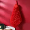 Nueva Toalla de Mano Colgante de Chenilla, Linda Bola de Toalla de Mano para Boda, Diseño Festivo de Dibujos Animados Rojos para Cocina y Baño, Diseño de León