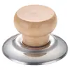 Tapa de pomo para tapa de olla de madera maciza, perilla superior de tapa de olla, tapa de madera para tapa de olla de utensilios de cocina, mango de madera