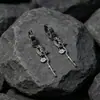 Artículo más vendido transfronterizo: Aretes de Alas de Diablo Estilo Gótico, Pinzas para Orejas de Acero Inoxidable con Espada y Corazón de Rosa, Accesorios para Orejas de Chica Picante