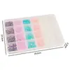 Caja de 24 compartimentos de fondo plano con perlas de imitación AB, diamantes de resina de fondo plano AB, kit de parches de joyería DIY para uñas y funda de teléfono