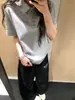 Camiseta de Manga Corta de Verano para Hombre con Cuello, Polo Estilo Negocios, Color Sólido Gris, Camisa Sencilla con Cuello, Fabricante Directo