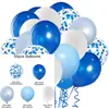 Conjunto de Balões de Látex Azul e Rosa de 12 Peças Mais Vendido Transfronteiriço, Redondo e Espessado, para Festas de Aniversário e Decorações de Casamento
