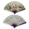 Leque de Dança Estilo Chinês de 8 polegadas para Mulheres, Leque Dobrável de Verão, Estilo Japonês Tradicional, Pequeno Leque Dobrável Clássico Estilo Antigo de Pano Retrô