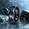 Anillo Inteligente Azul de Patrón Azul Más Vendido Transfronterizo Medidor de Frecuencia Cardíaca y Oxígeno en Sangre Contador de Pasos Detección de Movimiento Fotografía con Gestos Anillo Bluetooth