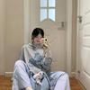 Suéter con Capucha Forrado de Felpa para Mujer Ropa con Capucha Estampada Sudadera Simple para Ir al Trabajo Coreana Deportiva Ocio Otoño e Invierno