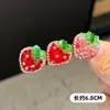 Nuevo Clip para el Cabello de Fresa y Durazno con Pedrería Infantil Coreana Pinza de Pico de Pato de Dibujos Animados Pasador Dulce para el Lado Accesorio para el Cabello