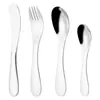 Cubiertos Infantiles Engrosados de Acero Inoxidable al por Mayor, Tenedores y Cucharas, Cucharas para Complemento Alimenticio de Bebé, Vajilla Infantil de Grado Alimenticio para el Hogar