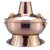 Fogão de Aço Inoxidável Espessado para Panela Quente a Carvão para Uso Doméstico e Comercial, Fogão Tradicional de Bacia para Panela Quente Old Beijing, Panela Quente Externa de Cobre Imitado