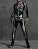 Nuevos Medias de Cosplay de Esqueleto para Mujer Europeas y Americanas de Halloween 2023 Mono Delgado Estampado 3D