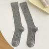 Calcetines de ballet para mujer, de algodón, finos, de verano, estilo coreano, de malla, transpirables, con lazo bordado, largos, apilados.