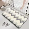 Tapete de Banheiro Espesso Simples com Flocos Tuftado para Quarto Antiderrapante Absorção de Água Secagem Rápida Dobrável Fácil de Cuidar Tapete para Piso