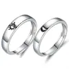 Anillo de aniversario de plata 925 anillo a juego ajustable Anillo de promesa Sol/Luna