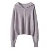 Sudadera de Cachemira para Mujer 100% Cachemira Pura Suéter Cardigan Tejido para Mujer Otoño e Invierno Holgado Combinable Color Sólido Ropa Exterior
