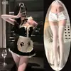 Lencería pura y seductora, conjunto de sirvienta sexy y dulce estilo camisola, bata de oso de peluche, ropa de dormir seductora, set de disfraz de sirvienta, body