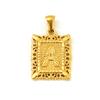 Collar de Letra de Acero Inoxidable Versátil Transfronterizo Europeo y Americano con Oro de 18K para Mujer, Colgante Único Cuadrado Geométrico Hueco, Venta al por Mayor en Stock