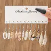 Pendientes de Playa Transfronterizos Nuevos Pendientes de Personalidad de Nicho Set de Pendientes con Colgante de Concha Joyería Retro al por Mayor para Mujeres