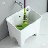 Fregadero de Cerámica Grande para Trapeador para Uso Doméstico, Adecuado para Balcón, Exterior, Baño con Pedestal Alto, Fregadero de Cerámica para Trapeador Comercial