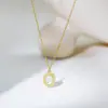 Colar com Pingente Oval Retrô Europeu e Americano de Concha Madre Pérola Branca Natural em Prata Esterlina 925 Joia Elegante da Moda Feminina