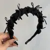 Faixa de Cabelo Dobrável Enrolada com Laço de Strass Coreano e Rede, Faixa Antiderrapante, Grampos de Cabelo com Rosto de Diamante para o Topo Craniano, Acessórios de Cabelo
