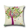 Almofada de Moda Padrão de Flores e Árvores Desenho Animado Fresco Pastoral Almofada Criativa Capa de Almofada para Casa Sem Enchimento