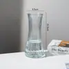 Jarrón de cristal en forma de cono, estilo ins nórdico, jarrón transparente grande y simple para bambú hidropónico, decoración de arreglo floral de escritorio y sala de estar