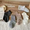 Calcetines infantiles sin costuras estilo coreano para niñas, a rayas de colores, colores contrastantes, 10A antibacterianos, versátiles estilo americano de media pantorrilla, modernos