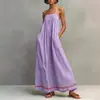Vestido camisola de corte holgado, estilo vacacional, color liso para mujer, nueva colección de otoño, elegante vestido largo