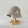 Sombrero de pescador para niña estilo coreano, nuevo sombrero de punto elegante para otoño e invierno, sombrero tipo cubo versátil y moderno, sombrero de princesa transfronterizo