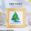 Marco de fotos de árbol de Navidad con grava de cristal natural, decoración navideña de cristal, pintura hecha a mano, pintura decorativa para el hogar y el escritorio, venta al por mayor