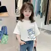 Camiseta de Manga Corta para Niñas, Corte Holgado, Algodón Puro, Nueva Colección Verano 2026, Camiseta Básica Versátil Casual, Top de Moda