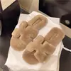 Pantuflas peludas de suela gruesa para mujer, nuevo estilo otoño/invierno 2025, pantuflas de pelo de conejo de moda, pantuflas de algodón de una tira