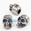 Accesorios de joyería DIY acero inoxidable acero de titanio ojo vacío calavera apto para pulsera de cordón de cuero de 5 mm 6 mm