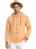 Amazon Cardigan con Capucha para Hombre de Algodón Puro Transpirable de Secado Rápido Casual Manga Larga Estilo Vacaciones Camisa de Color Sólido