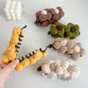 Pinza para el pelo de flor de lana de otoño e invierno, plátano, para mujer, 2025, nuevo, pinza giratoria de alta gama, pinza vertical, pinza para agarrar la parte posterior de la cabeza, accesorio para el cabello