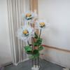 Gran simulación de gasa para decoración de ventanas, escenario de flores, diseño de actividades, decoración de jardín, simulación de flores grandes, traje al por mayor