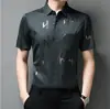 Camisa de manga corta de seda helada de verano para hombre joven y de mediana edad, camisa de vestir casual de negocios, camisa ajustada, pelo de hombre