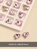 Celebridade da Internet Popular Rosa Fundo Apontado Diamante Quadrado Gordo Machado Torto Coração Torto Unha Portátil Arte de Unha Joia K9 Vidro Diamante Lote Misto