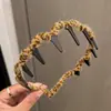 Diadema de Ola Dentada con Estampado de Leopardo Dulce y Fresca para Mujer, Diadema Mágica Antideslizante para Dar Volumen en la Raíz del Cabello en Otoño