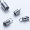 Clipe de fechamento com mola de tensão em aço inoxidável corda de cera corda de couro fecho de mola para pulseira colar conector de conexão diy