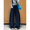 Pantalones de chándal con diseño de cordón otoñal, corte regular, pantalones casuales simples y versátiles, de cintura alta, adelgazantes, deportivos, pantalones de pierna ancha con forma de curva
