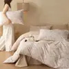 Decoración del hogar estilo vintage, juego de cuatro piezas de algodón 21s de Clase A cepillado, funda de edredón y sábana de algodón puro con estampado floral, juego de tres piezas para dormitorio de estudiante