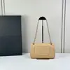 Bolso de Cadena Acolchado Cf25 Estilo Canal de Suministro Transfronterizo Europeo y Americano para Mujer, Bolso Clásico de Hombro Cruzado de Piel de Cordero a la Moda