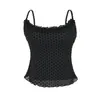 Conjunto de verão feminino fashion estilo resort francês com top de alcinha poá retrô e saia bodycon