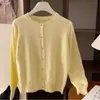Nuevo cárdigan de punto gris para mujer, prenda de abrigo de otoño con un diseño elegante, suéter fino de manga larga para principios de otoño