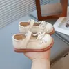 Estilo Coreano Meninas Renda Acabamento Estilo Coreano Mary Janes 2024 Primavera e Outono Novo Solado Macio Velcro Esporte Antiderrapante Sapatos Individuais