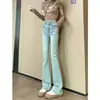 Jeans skinny elástico azul claro estilo retro americano plus size para mulheres, jeans da moda cintura alta estilo coreano