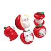 Accesorios de resina para manualidades de dibujos animados: Pinzas para el pelo, hebillas de zapatos, llaveros, colgantes y accesorios de gel de crema de gato manzana roja 3D